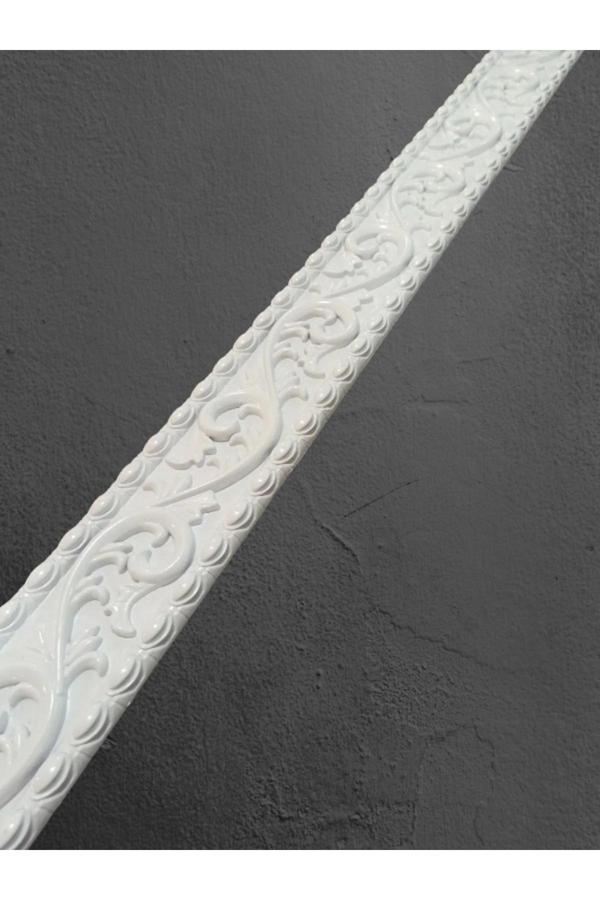 Miva Konsept Dekoratif Poliüretan Saray Duvar- Tavan Çıta Bordürü -Renk : Beyaz (En:8.5 Cm-Boy:100 Cm)-Duvar Süsü - Image 1