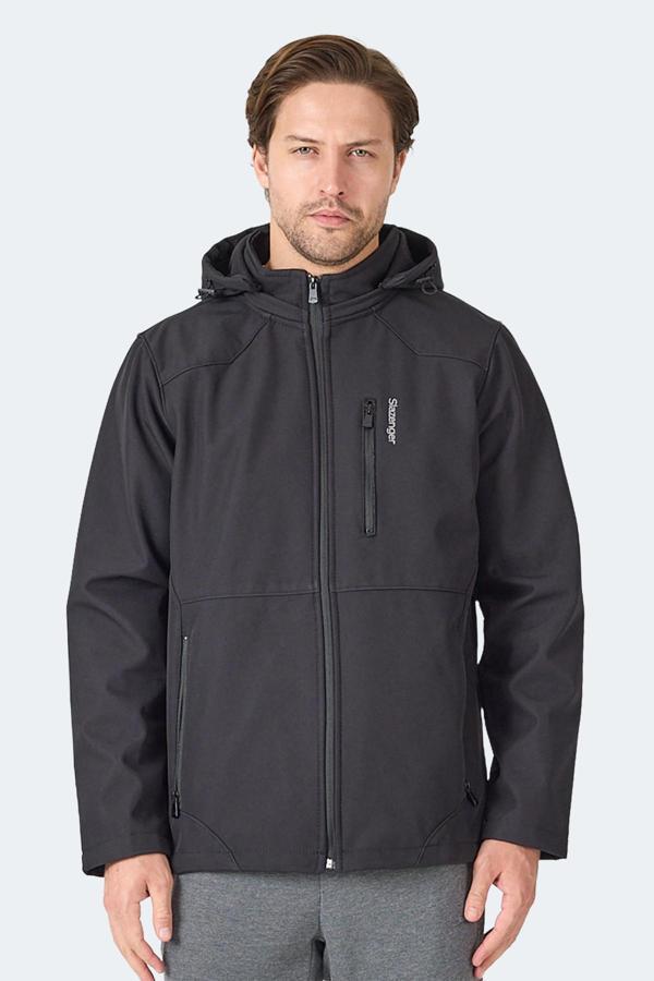 Slazenger HARMONIC Erkek Kapüşonlu Fermuarlı Siyah Yelek - Image 1