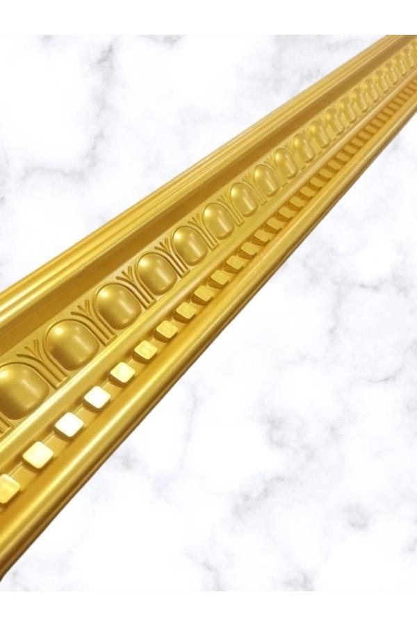 Miva Konsept Dekoratif Poliüretan Saray Tavan Kartonpiyer -Altın (Gold) Renk -(En 13 Cm -Boy:100 Cm)-Duvar Süsü - Image 1