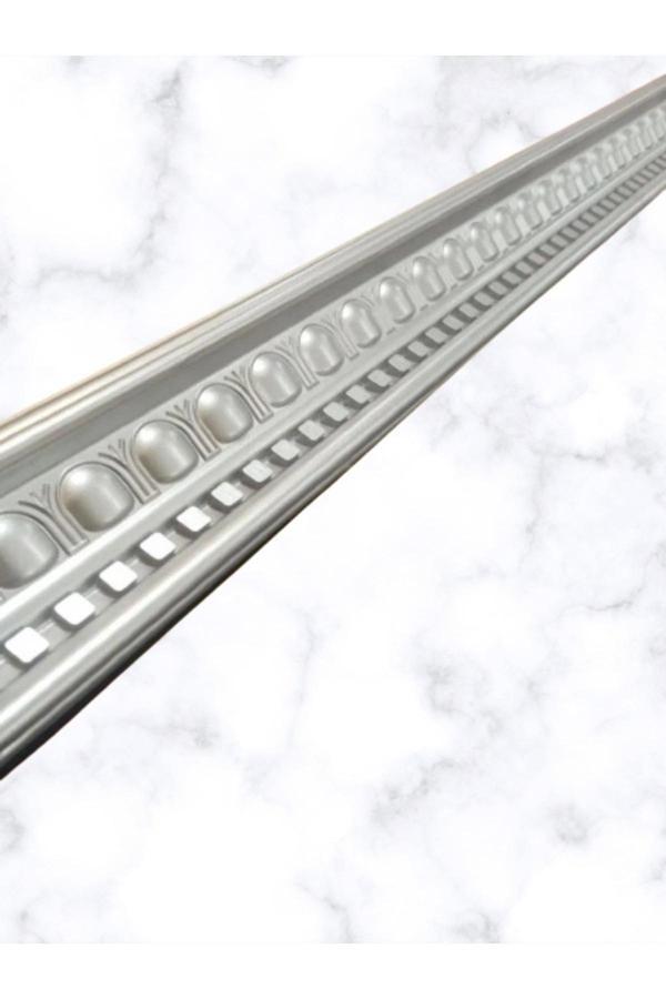 Miva Konsept Dekoratif Poliüretan Saray Tavan Kartonpiyer -Gümüş Renk (En 13 Cm -Boy:100 Cm)-Duvar Süsü - Image 1