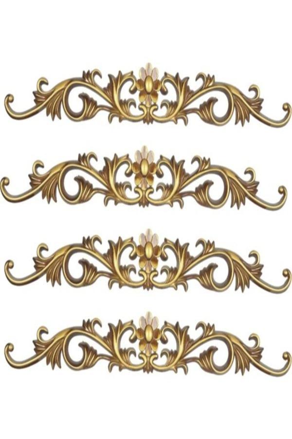 Miva Konsept Dekoratif Poliüretan Tavan-Duvar-Mobilya -Dekor-Kapı Papatya 4 Lü Motif Set (10 Cm X 65 Cm) - Image 1