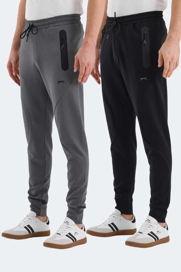 Slazenger VARUNA 2 Lİ SET Erkek  Siyah - Koyu Gri Eşofman Altı - Image 1