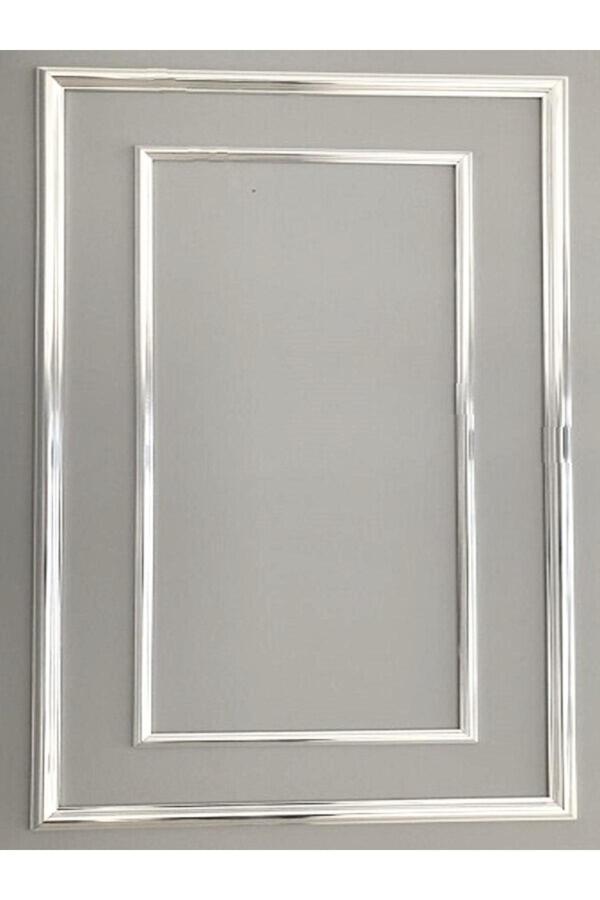 Miva Konsept Gümüş (Silver) Renk Dekoratif Poliüretan Duvar Çıtası -2 Li Hazır Çerçeve Seti - Image 1