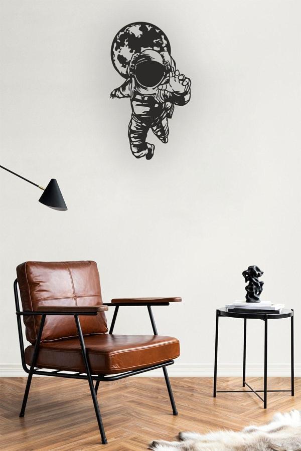 Numa Concept Astronot Uzay Mdf Duvar Dekorasyon Lazer Kesim 50X30 Cm - Image 1