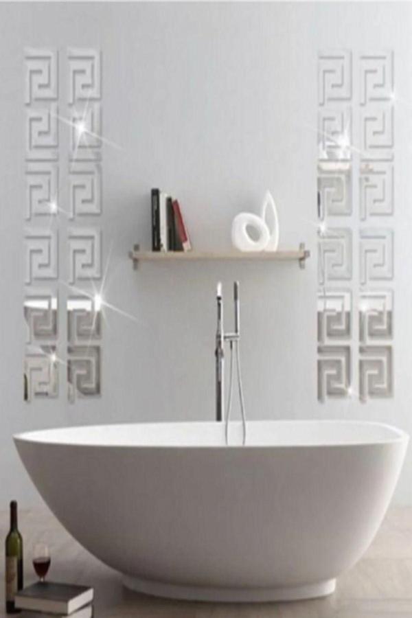 Numa Concept Bordür Ayna 30'Lu Gümüş Pleksi Her Biri 9X9 Cm Duvar Dekorasyon Lazer Kesim - Image 1