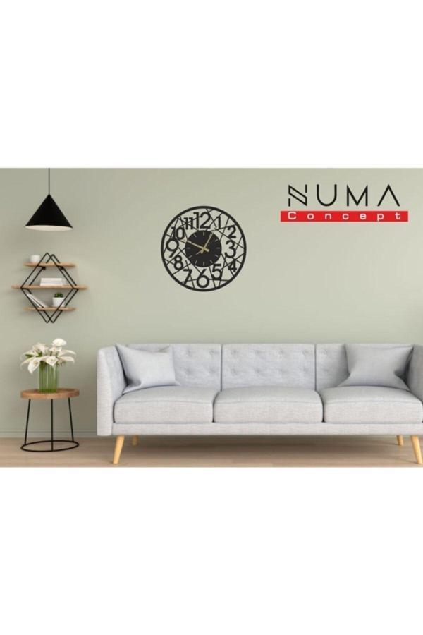 Numa Concept Dekoratif Çerçeveli Duvar Saati Mdf Duvar Dekorasyon Lazer Kesim 32X32 Cm - Image 1