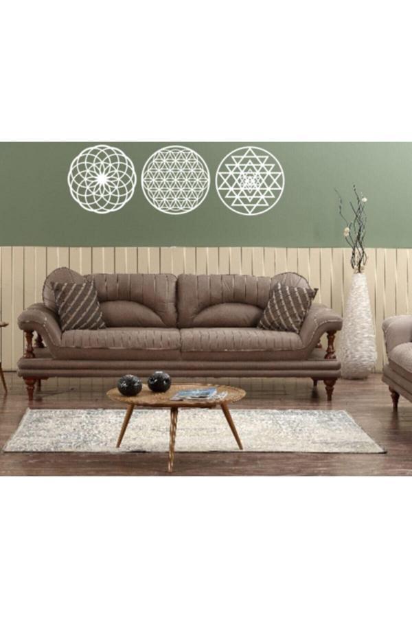 Numa Concept Yaşam Çiçegi Sri Yantra Ve Torus Beyaz 3Lü Set- Ahşap Yaşam Çiçeği Sri Yantra Torus Nefesi Üçlü - Image 1