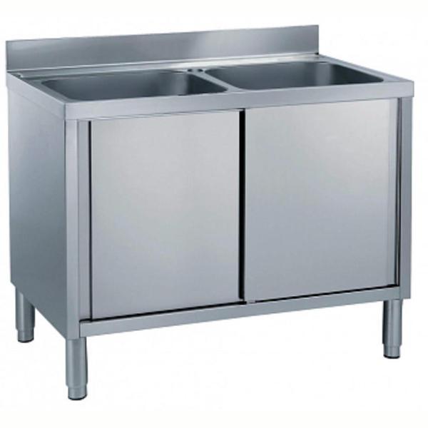 Electrolux Professional Dolaplı Tezgah, 2 Evyeli (500x500 Mm) - 1200 Mm ML2S1217N - Image 1