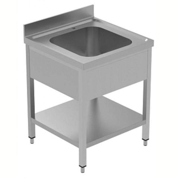 Electrolux Professional Tek Evyeli Tezgah, Evyesi 600x500 Mm, 700 Mm, Taban Raflı - Plus LSGLG716E - Image 1