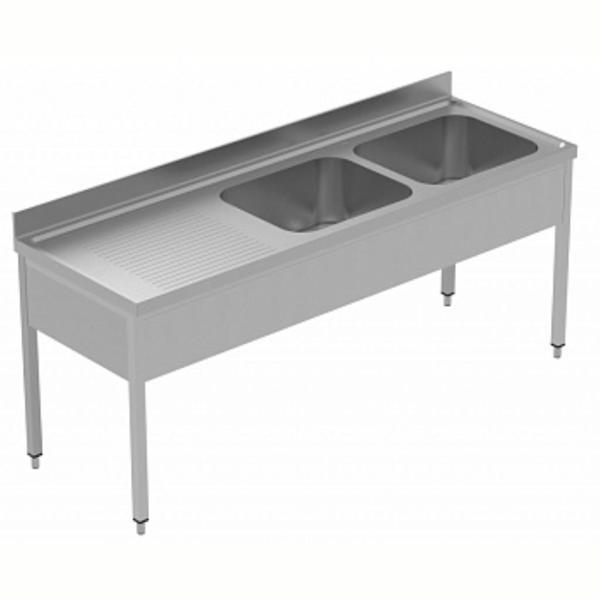 Electrolux Professional 2 Evyeli Tezgah, Evyeleri 600x500 Mm, Damlalığı Solda - 2100 Mm, Plus GLG2126SXE - Image 1