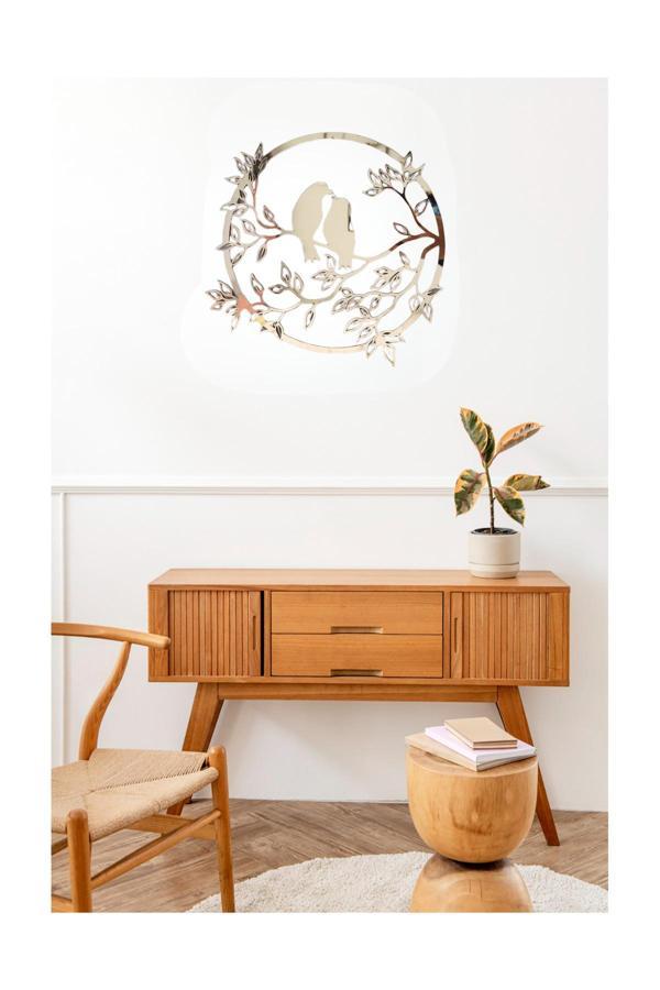 Numa Concept Dekoratif Serçe Mdf Üzeri Gold Pleksi Tablo 30X30 - Image 1