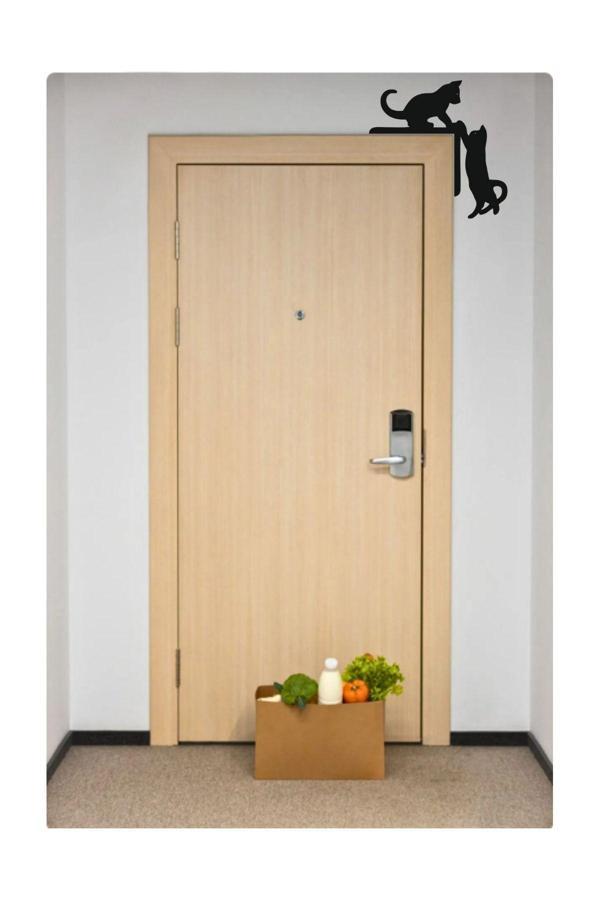 Numa Concept Kediler Kapı Sağ Köşe Dekoru Mdf Duvar Dekorasyon Lazer Kesim - Image 1