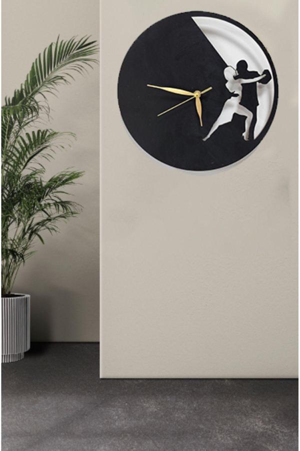 Numa Concept Tango Dans Mdf Duvar Dekorasyon Lazer Kesim Duvar Saati 32X32 Cm - Image 1