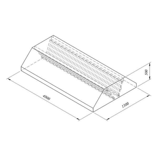Öztiryakiler Filtreli Orta Tip Davlumbaz, 400x150 Cm - Image 1