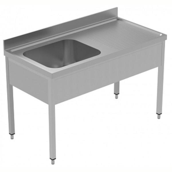 Electrolux Professional Tek Evyeli Tezgah, Evyesi 600x500 Mm, Damlalığı Sağda, Taban Raflı - 1400 Mm, Plus LSGLG1416D - Image 1