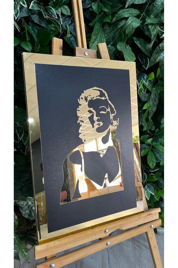 Numa Concept Marilyn Monroe Ahşap Mdf Üzeri Aynalı Gold Pleksi 42X60 Cm - Image 1