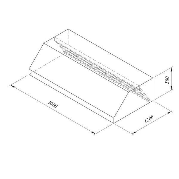 Öztiryakiler Filtreli Duvar Tipi Davlumbaz, 200x120 Cm - Image 1