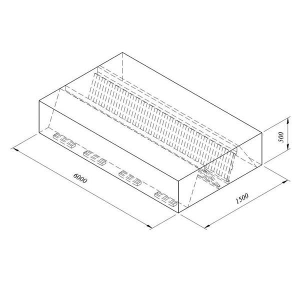 Öztiryakiler Kutu Tipi Çift Cidarlı Filtreli Orta Tip Davlumbaz, 600x150 Cm - Image 1