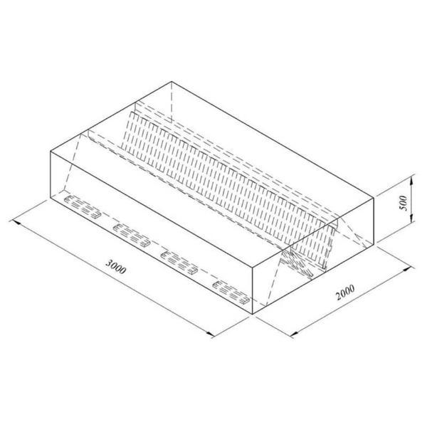 Öztiryakiler Kutu Tipi Çift Cidarlı Filtreli Orta Tip Davlumbaz, 300x200 Cm - Image 1