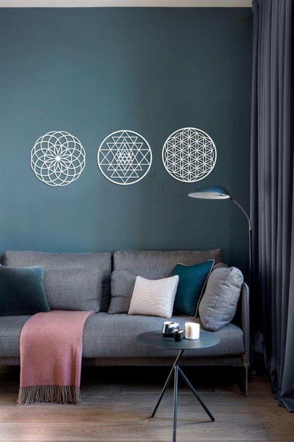 Numa Concept Yaşam Çiçeği 3'Lü Tablo Beyaz Ahşap Mdf Duvar Dekorasyon 30X30 Cm - Image 1
