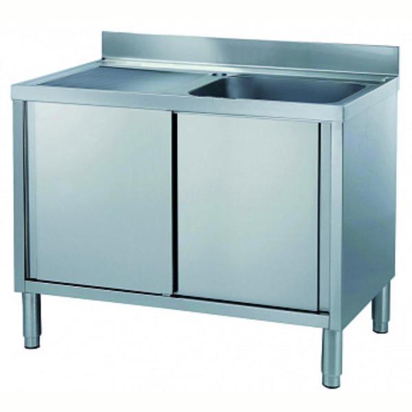 Electrolux Professional Dolaplı Tezgah, Tek Evyeli (500x500 Mm), Damlalık Solda - 1200 Mm ML1S1217LN - Image 1