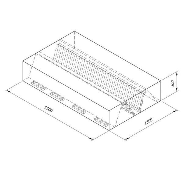 Öztiryakiler Kutu Tipi Çift Cidarlı Filtreli Orta Tip Davlumbaz, 550x150 Cm - Image 1