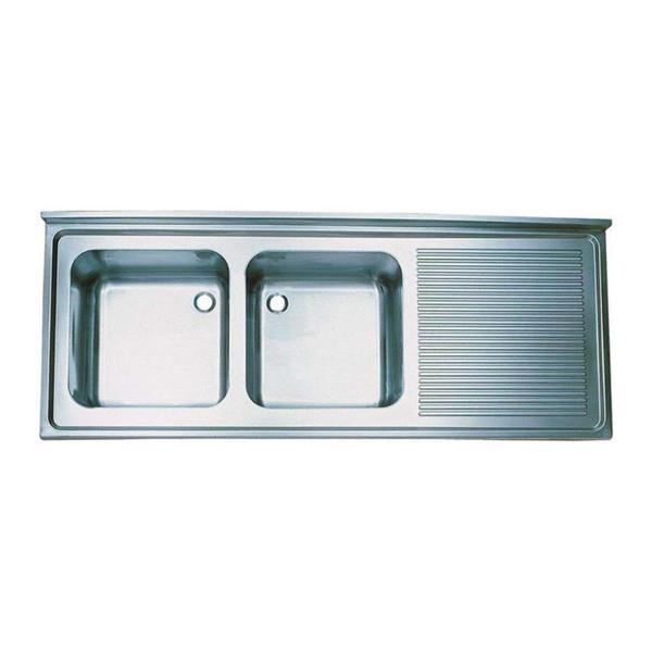 Öztiryakiler Tablalı Evye, Çift Göz Sağ Damlalıklı, 150x60 Cm - Image 1