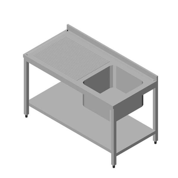 Öztiryakiler Evyeli Tezgah 1g/1d Sol 3 Perdeli Taban Raflı 140x70 Cm - Image 1