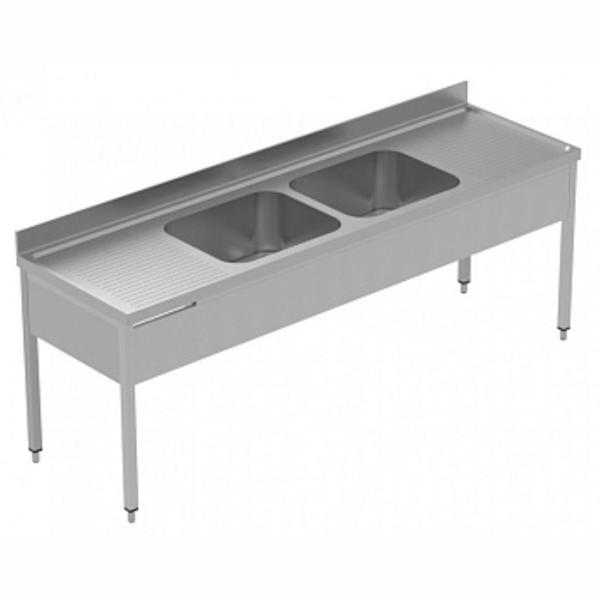 Electrolux Professional 2 Evyeli Tezgah, Evyeleri 600x500 Mm, 2 Damlalıklı (sağda Ve Solda) - 2400 Mm, Plus GLG2426E - Image 1