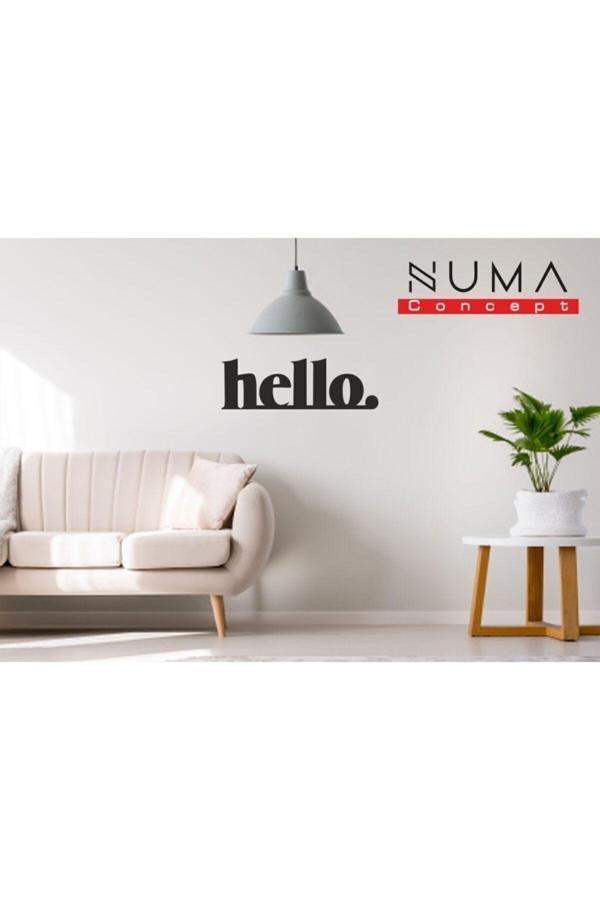 Numa Concept Hello (Hel-Lo) 2 Parça Duvar Yazısı Mdf Duvar Dekorasyon 40X12 Cm - Image 1