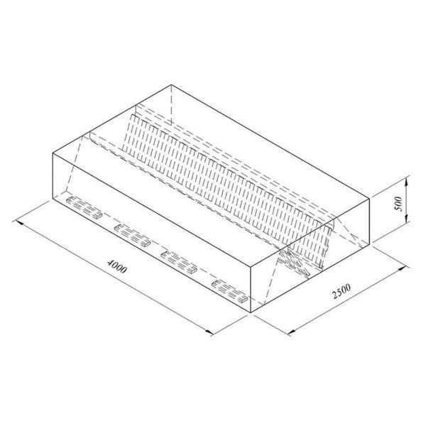 Öztiryakiler Kutu Tipi Çift Cidarlı Filtreli Orta Tip Davlumbaz, 400x250 Cm - Image 1
