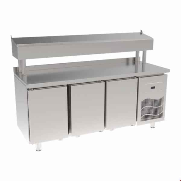 İnoksan Sgb190 - Paslanmaz Tablalı 3 Kapılı Pizza Hazırlık Ünitesi / Boru Ayaklı - Image 1