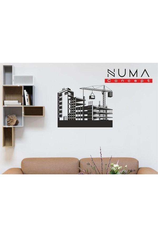 Numa Concept İnşaat Beyaz Mdf Üzeri Siyah Mdf Duvar Dekorasyon Tablo Lazer Kesim 40X33 - Image 1
