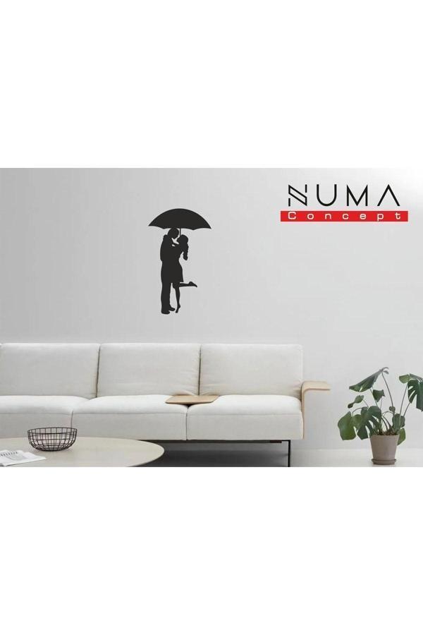 Numa Concept Şemsiye Altında Kadın Ve Erkek Mdf Duvar Dekorasyon Lazer Kesim 46X28 Cm - Image 1
