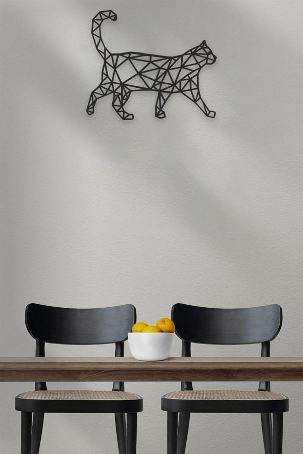 Numa Concept Yürüyen Kedi Mdf Duvar Dekorasyon Lazer Kesim 32X26 Cm - Image 1