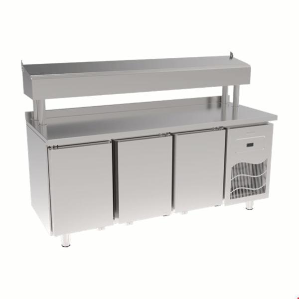 İnoksan Sgb190rs-Paslanmaz Tablalı 3 Kapılı Pizza Hazırlık Ünitesi / Boru Ayaklı - Image 1