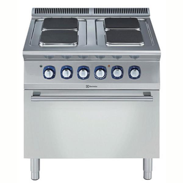Electrolux Professional Endüstriyel 4 Kare Pleytli (her Ocak 2,6 Kw) Elektrikli Kuzine, Elektrikli Fırın, Derinlik 730 Mm - 800 Mm E7ECEH4QE0 - Image 1