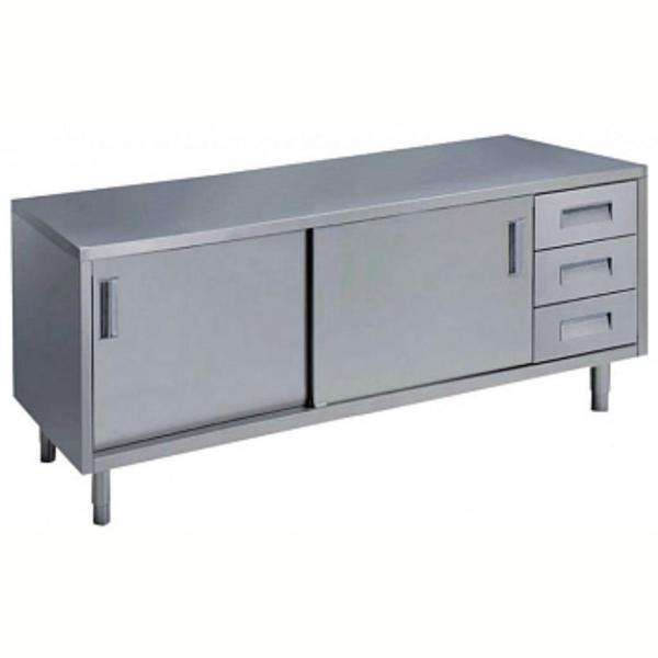 Electrolux Professional Dolaplı Çalışma Tezgahı, Sağda 3'lü Çekmeceli, 2 Kayar Kapılı, 2000mm MTA2000DXPN - Image 1