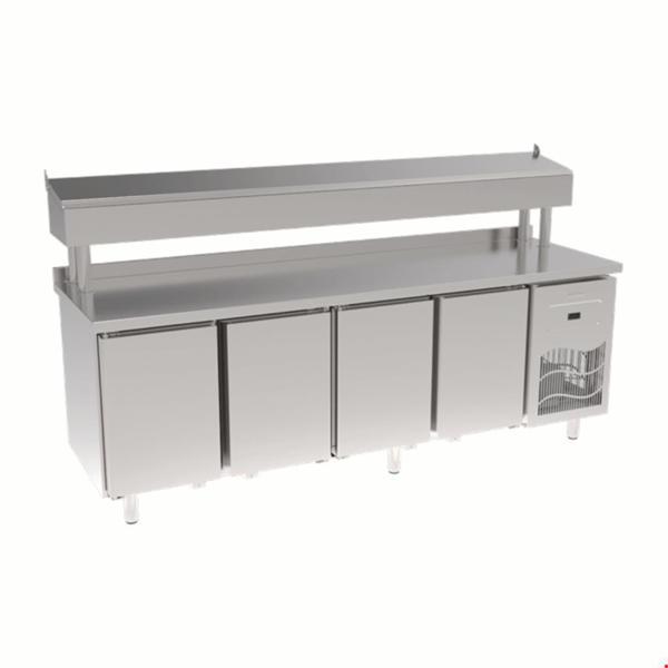 İnoksan Sgb240r -Paslanmaz Tablalı 4 Kapılı Pizza Hazırlık Ünitesi / Boru Ayaklı - Image 1