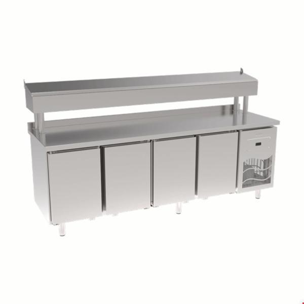 İnoksan Sgb240s -Paslanmaz Tablalı 4 Kapılı Pizza Hazırlık Ünitesi / Boru Ayaklı - Image 1