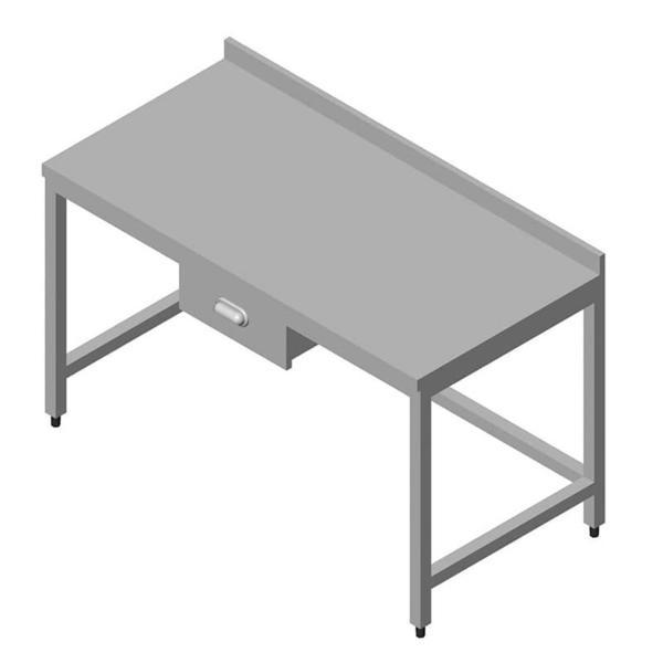 Öztiryakiler Çalışma Tezgahı Taban Rafsız Tek Çekmeceli Sırtlı 140x70 Cm - Image 1