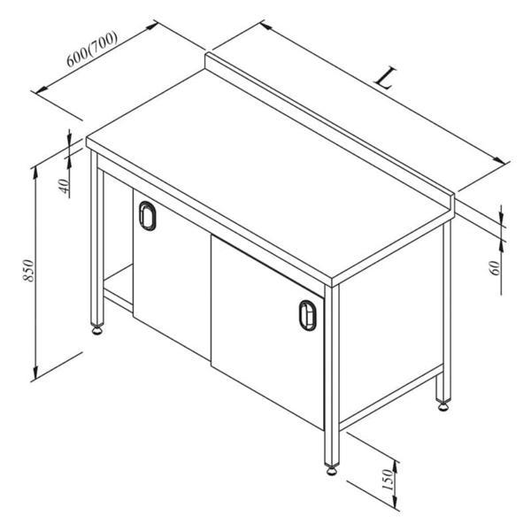 Öztiryakiler Çalışma Tezgahı Dolaplı 160x60 Cm - Image 1