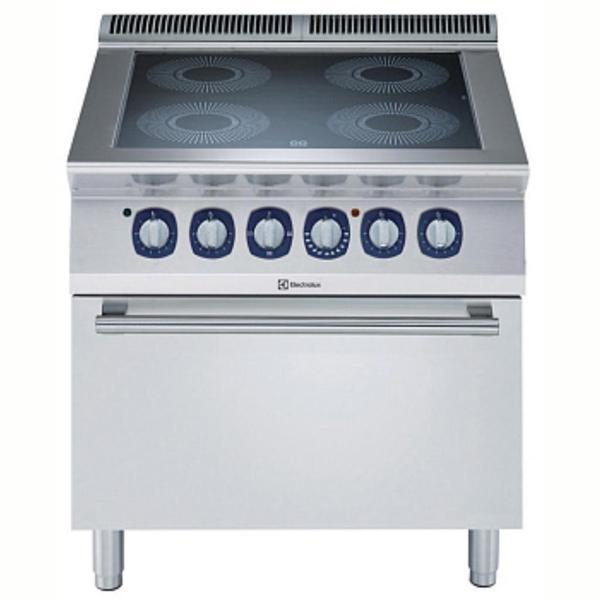 Electrolux Professional Endüstriyel 4 Zonlu Enfraruj Ocaklı Kuzine, Her Zon 2,2 Kw, Altı Elektrikli Fırınlı, Derinlik 730 Mm - 800 Mm E7IREH40E0 - Image 1