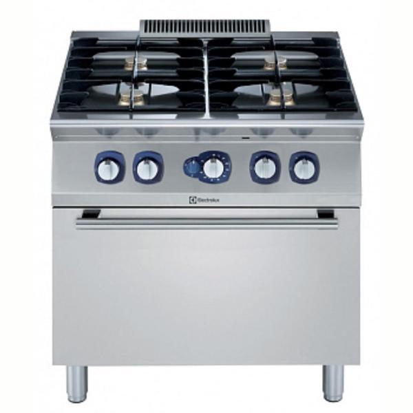 Electrolux Professional Endüstriyel 4 Açık Ateşli Gazlı Kuzine, Her Brulör 5,5 Kw, Gazlı Fırın (6 Kw), Derinlik 730 Mm - 800 Mm E7GCGH4CG0 - Image 1