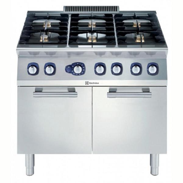Electrolux Professional Endüstriyel 6 Açık Ateşli Gazlı Kuzine, Her Brulör 5,5 Kw, Geniş Tip Gazlı Fırın (9 Kw) - 1200 Mm E7GCGI6CL0 - Image 1
