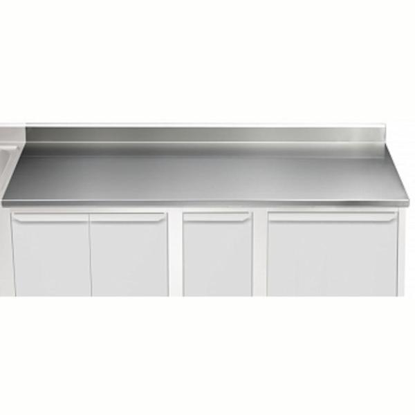 Electrolux Professional Üst Tabla, Sırtlı, 2600 Mm, 1,5 Mm Kalınlıkta Üst Tabla 18 Mm Kalınlığında Ses Sönümlendirici Malzeme Ve Ayrıca 2 Paslanmaz Kayıtla Güçlendirilmiştir - Modular Line TPLA26A - Image 1