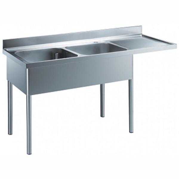 Electrolux Professional 2 Evyeli Tezgah, Evyeleri 500x500x290 Mm, Damlalık Sağda - 1800 Mm LR2DSXPEP - Image 1