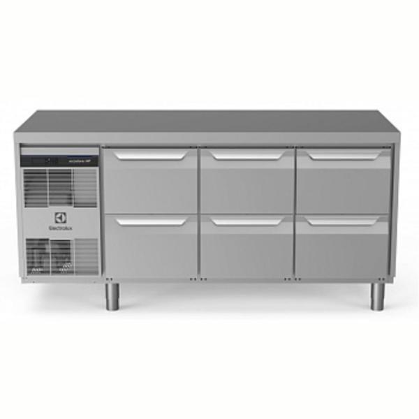 Electrolux Professional Soğutmalı Tezgah, "heavy Duty", Aısı304, - 2°/+10°c, Dijital, Tropikal - 440 Lt, 6x½ Çekmeceli EH3HBBBB - Image 1