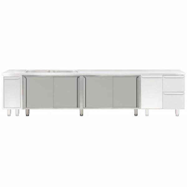 Electrolux Professional Evyeli Üst Tabla Altı İçin Dolap, Kayar Kapılı - 2400 Mm - Modular Line TEL2S24 - Image 1