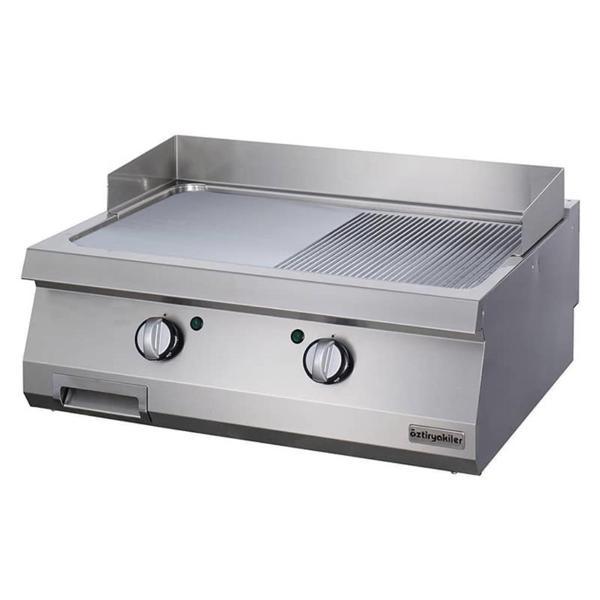 Öztiryakiler Elektrikli Grill Plate, Yarı Oluklu, 80x70x30 Cm Krom Kaplı, Oge 8070 1/2 N C - Image 1
